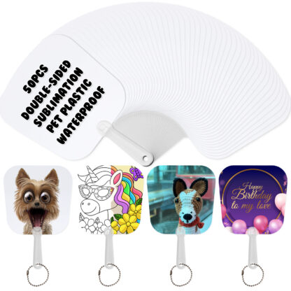 Sublimation Mini Handheld Fans Keychain Set Blanks - Classic 50PK