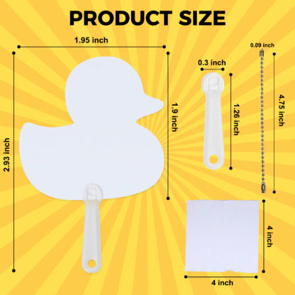 Sublimation Mini Handheld Fans Keychain Set Blanks - Duck 50PK - Image 3