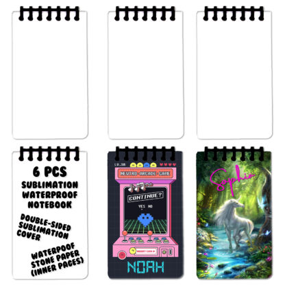 Sublimation Waterproof Notebook Blanks 6PK